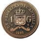 1989 Netherlands Antilles 1 Gulden Coin Bronze Plated Steel