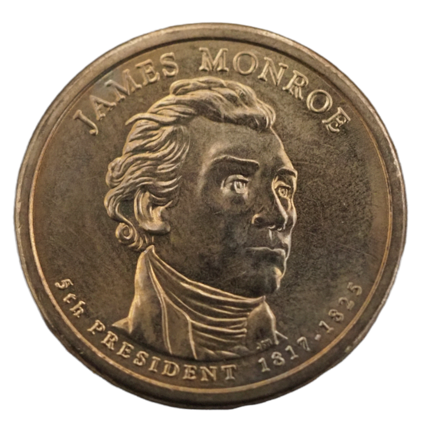 1817-1825 James Monroe,  Louisiana 5th President,  Presidential Dollars Coin
1817-1825 USA James Monroe Presidential Dollar Coin, 5th President