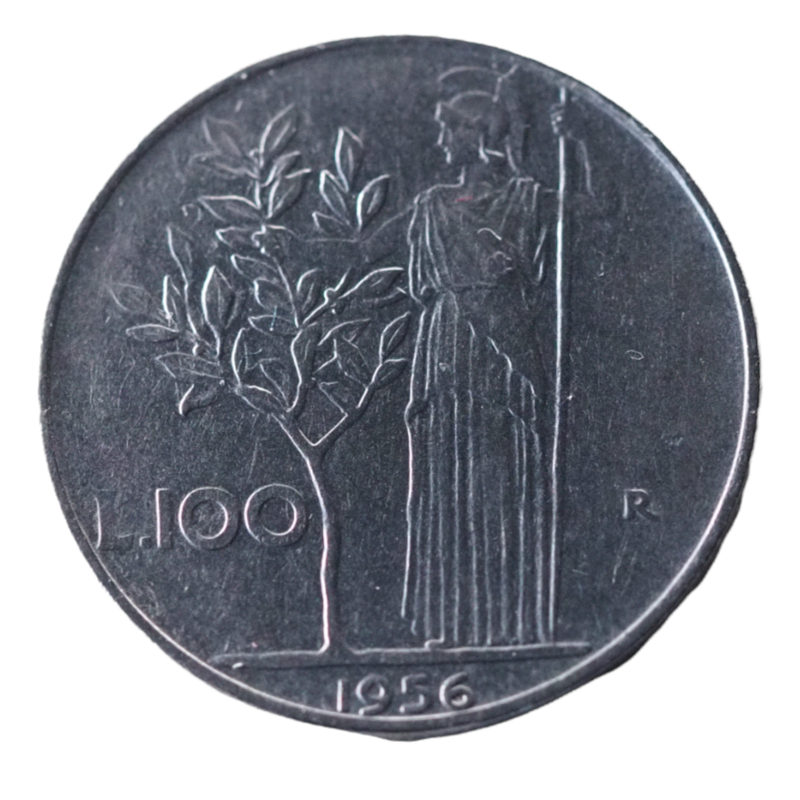 1956 Italy 100 Lire Coin