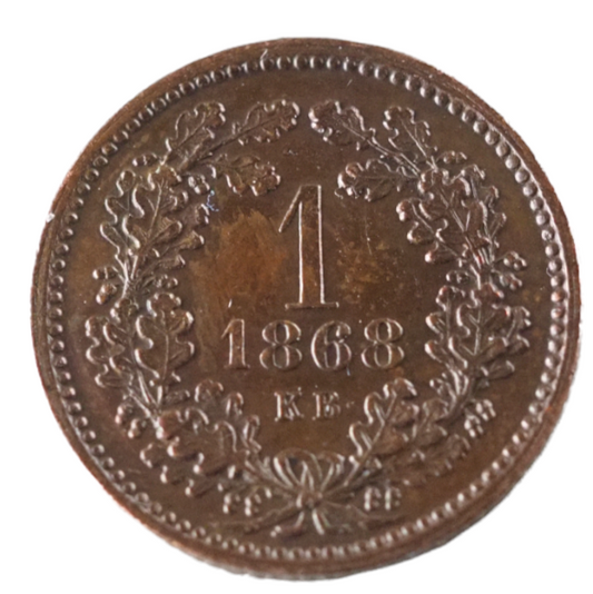 1 Kreuzer  1868 KB Hungary  Coin  UNC