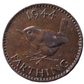 1944 United Kingdom,  Great Britain, Farthing Coin