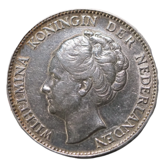 1929 Netherlands One Gulden, Silver Coin