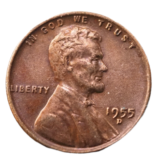 1955 D, L incoln   Wheat One Cent   DDO  Coin  USA