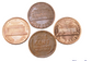 USA, Lincoln Cents: 1989D; 1971D; 1982D 1945 Coins