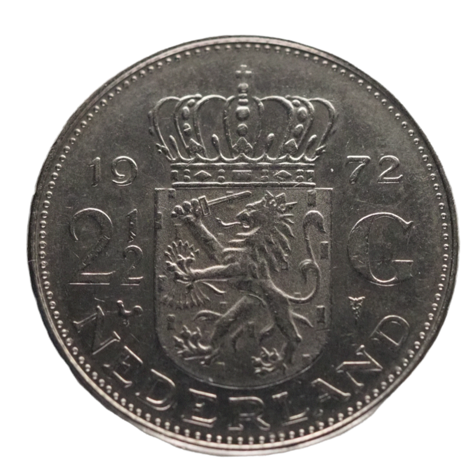 1972 , Netherlands,   2 1/2 Gulden  Coin  N# 736
