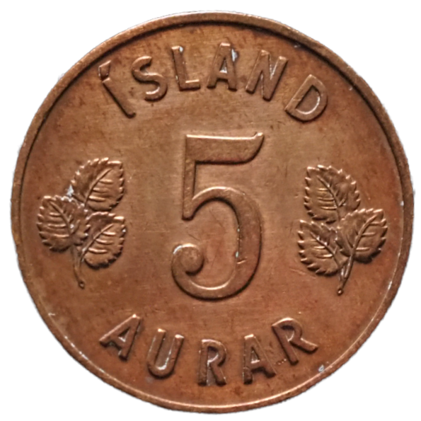 Iceland Coin. 5 Aurar  1946,  KM# 9