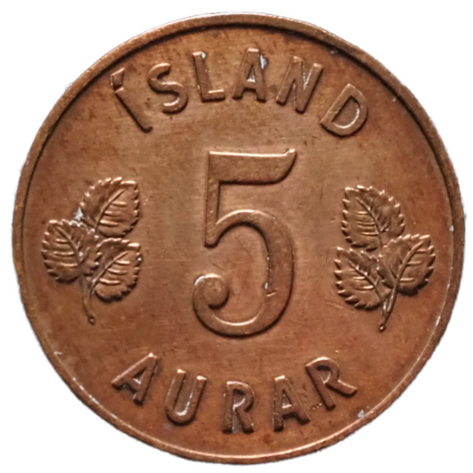 Iceland Coin. 5 Aurar  1946,  KM# 9