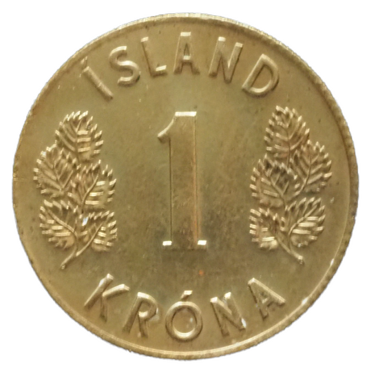 Iceland, Krona 1963 Coin,  KM# 12a