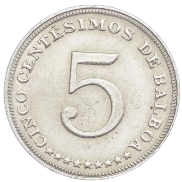 Panama 5 Centesimos De Balboa 1966  Coin     KM# 23.2