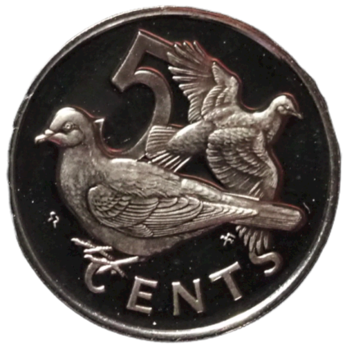 British Virgin Islands 5 Cents,  1975  Proof Coin   KM# 2