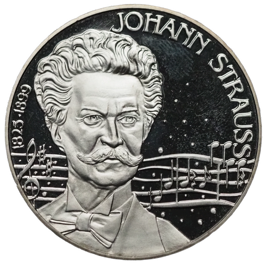 Austria  5 Ecu  1995  Johann  Strauss ( 1825- 1899 ) Proof