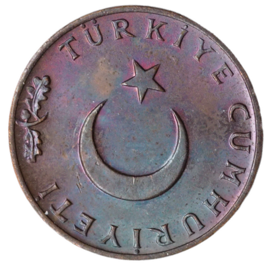 Turkey 10 Kurus 1971 Coin    KM# 891,  Toned - lustre