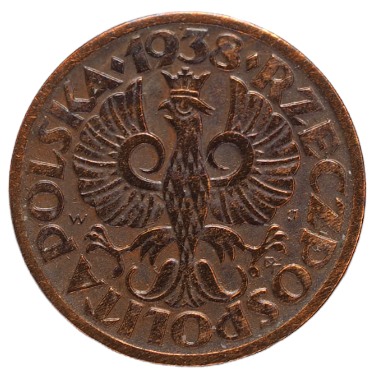 1 Grosz Poland  1938 UNC Coin