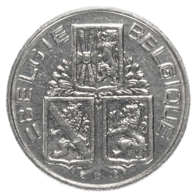 1939 Belgium 1 Franc  Coin  KM# 119