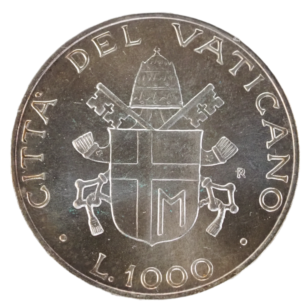 Vatican City,  1000 Lire- Ioannes Pavlvs II,  Year 1987 Silver Coin  # 205