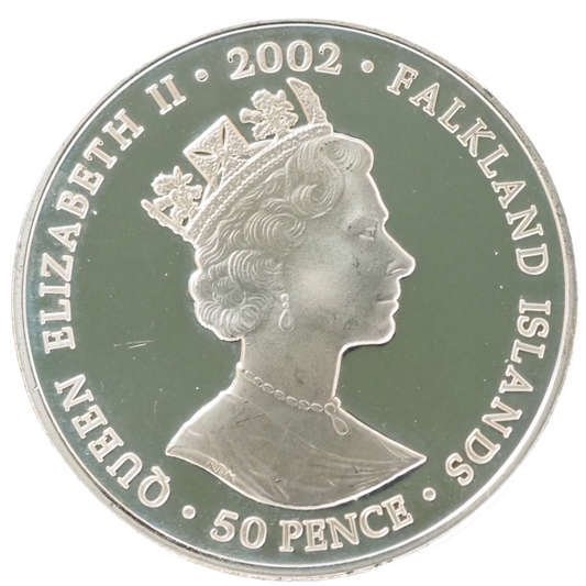 Falkland  Islands 50 Pence, 2002 - 50th Anniversary- Accession of Queen Ellizabeth II, Palace Balcony