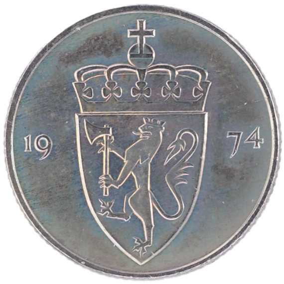 50 Ore Norway 1974 Coin    KM# 418