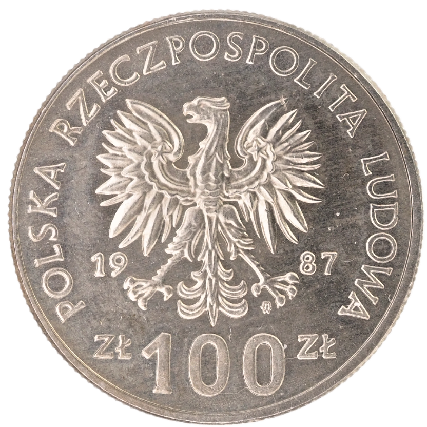 Poland,  100 Zlotych Kazimierz III Vielki (1333- 1370) 1987 UNC  Coin   Y# 429