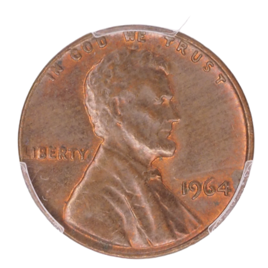 USA Lincoln One Cent 1964 Coin,   PCGS  MS 64BN