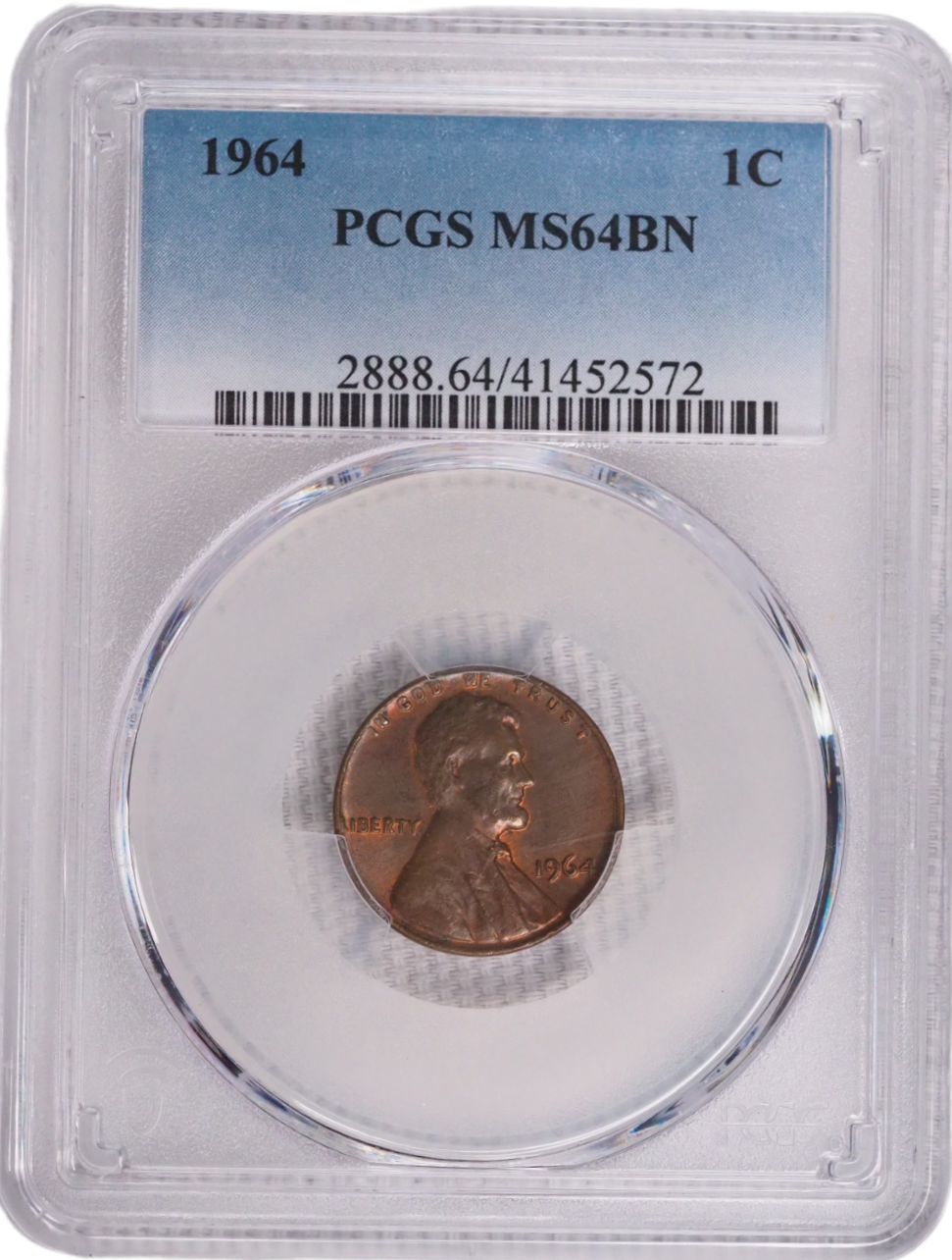 USA Lincoln One Cent 1964 Coin,   PCGS  MS 64BN