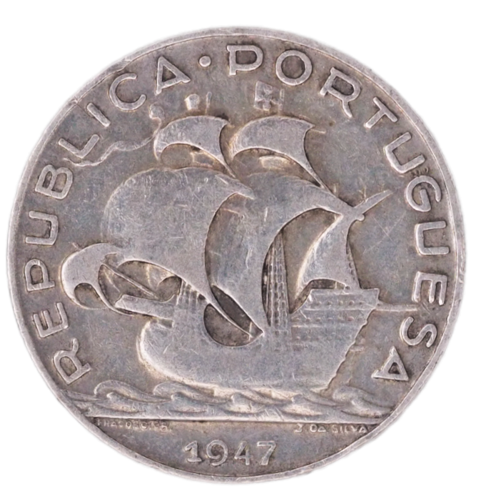 5$00 Escudos Portugal  1947 Silver Coin  KM# 581