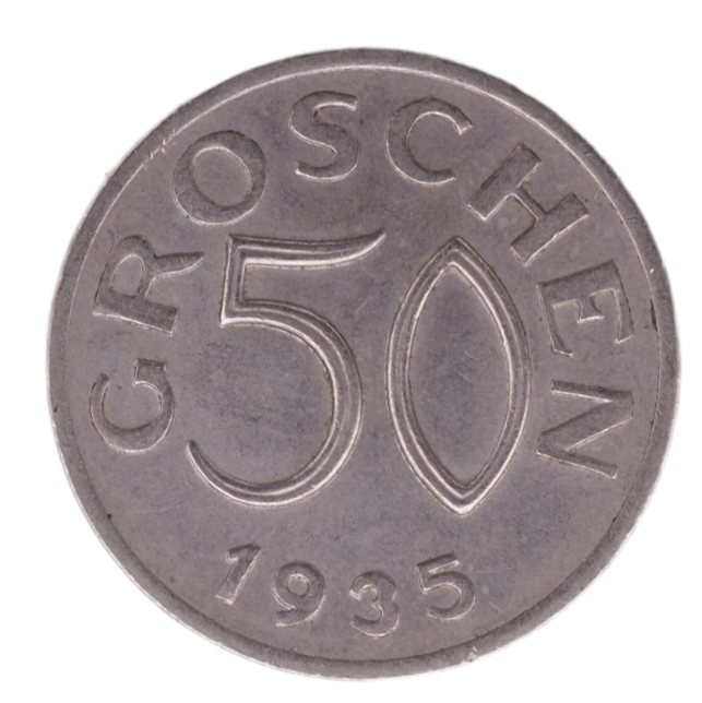 Austria, 50 Groschen 1935 Osterreich  UNC  Coin    KM# 2854