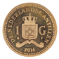 Netherlands Antilles UNC 1 Gulden Coin 2014,  Year King Willem- Alexander,  KM# 91