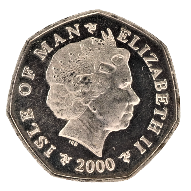 50 / Cristiannity In Mann,  Isle Of Man Elizabeth II/ 2000  Coin   KM# 1041
