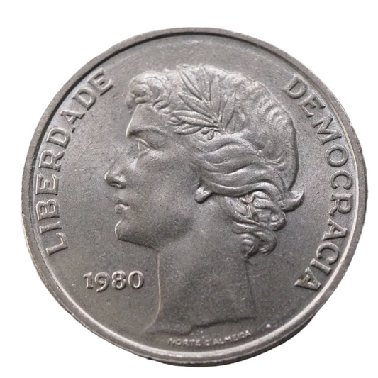 Portugal 25 Escudos 1980 Coin KM# 607a Front
