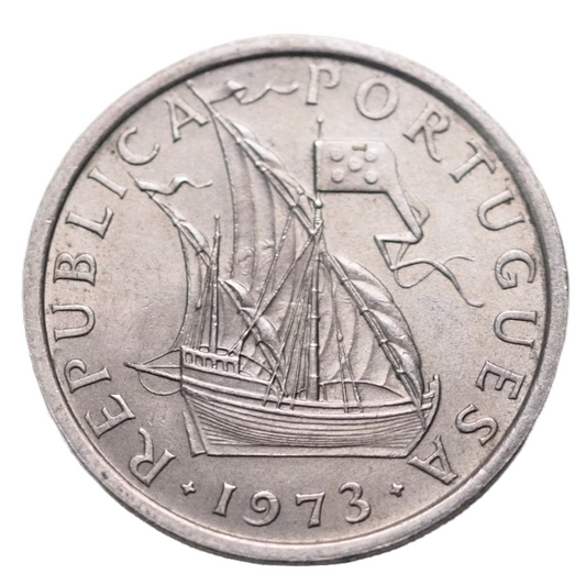 Portugal 5 Escudos 1973 Coin Front

