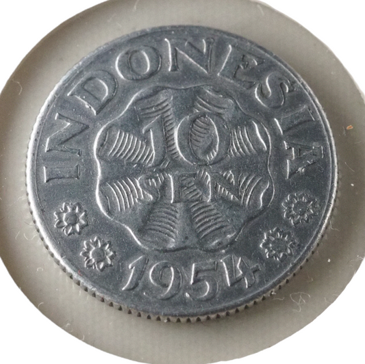 10 Sen, Indonesia 1954 Old Coin  UNC